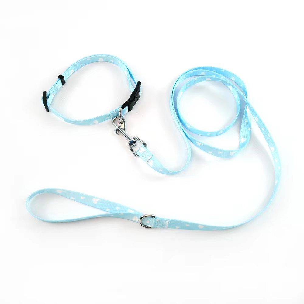 Customer Luxury Metal Buckle Dog Leash and Collar Set Fabric Designer Nylon Pet Collar na Leash Set for Imbwa-01 (1)