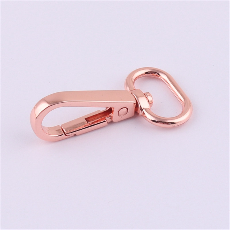 Sivella de bossa d'or rosa de primera qualitat, personalitzada, totes les mides 15 mm20 mm25 mm Ganxo giratori d'aliatge de zinc (1)