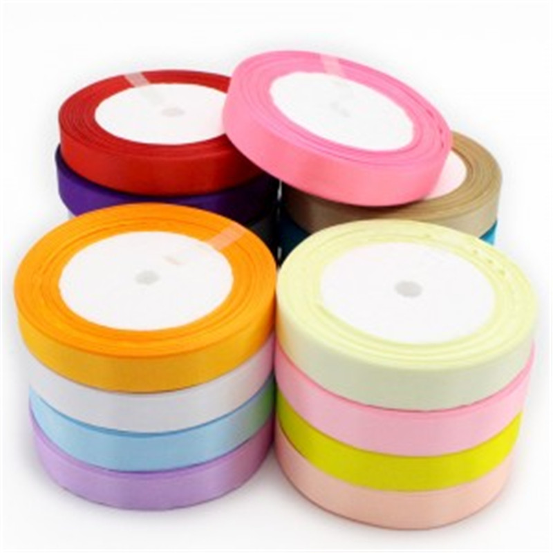 Factory Stocked Mixed Solid Colors 3-100MM Width Single Double Faced Smooth Satin Ribbon (2)